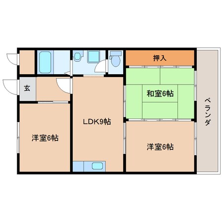 大和西大寺駅 徒歩7分 2階の物件間取画像